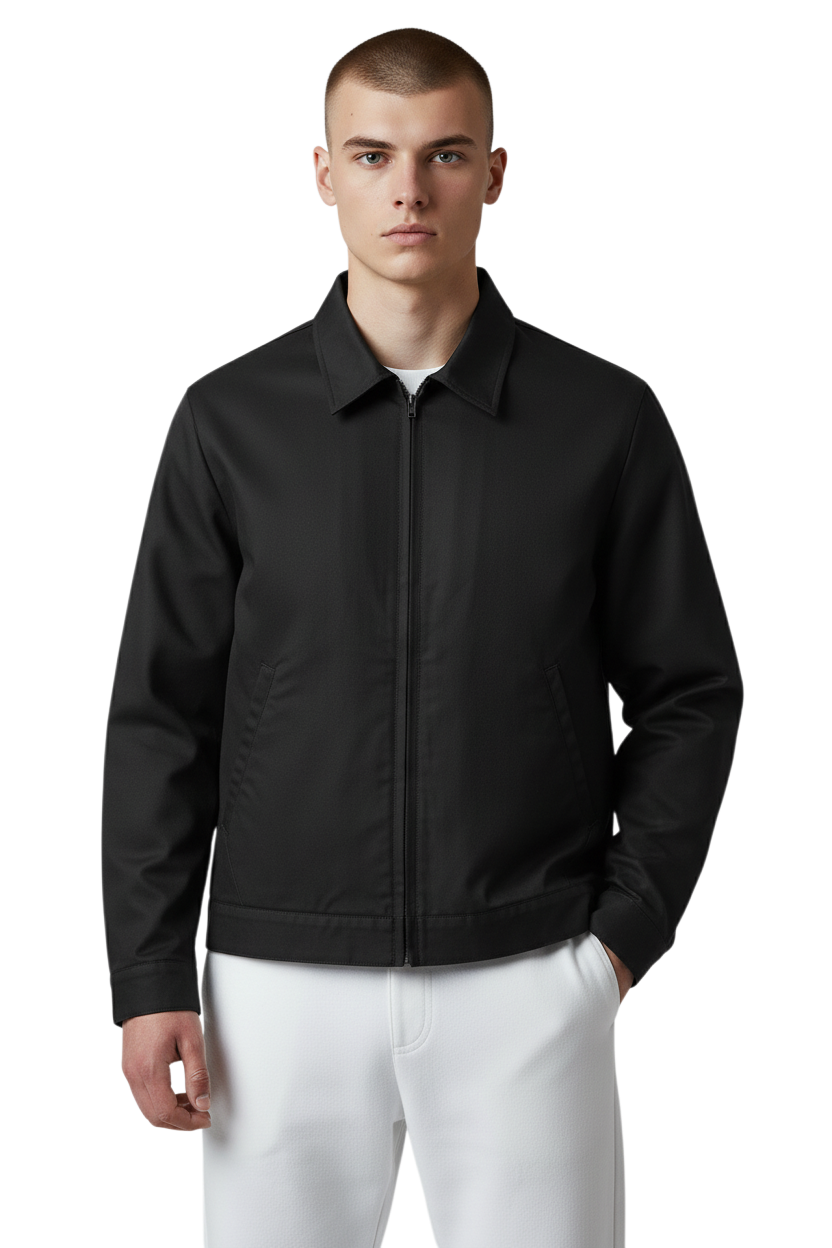 Cotton Blend Utility Zip Blouson Jacket With Fill Lining - AVF26134JKT