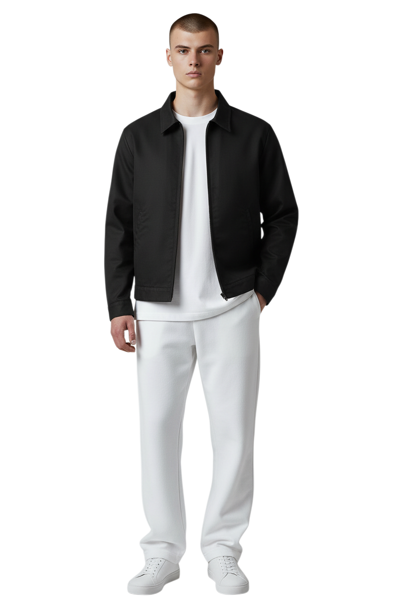 Cotton Blend Utility Zip Blouson Jacket With Fill Lining - AVF26134JKT