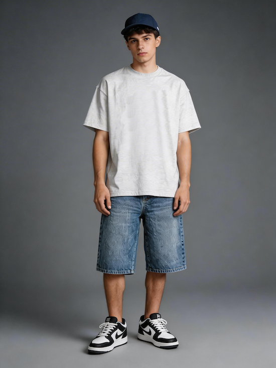 Baggy Fit Bermuda Shorts - AVMCF26123DB